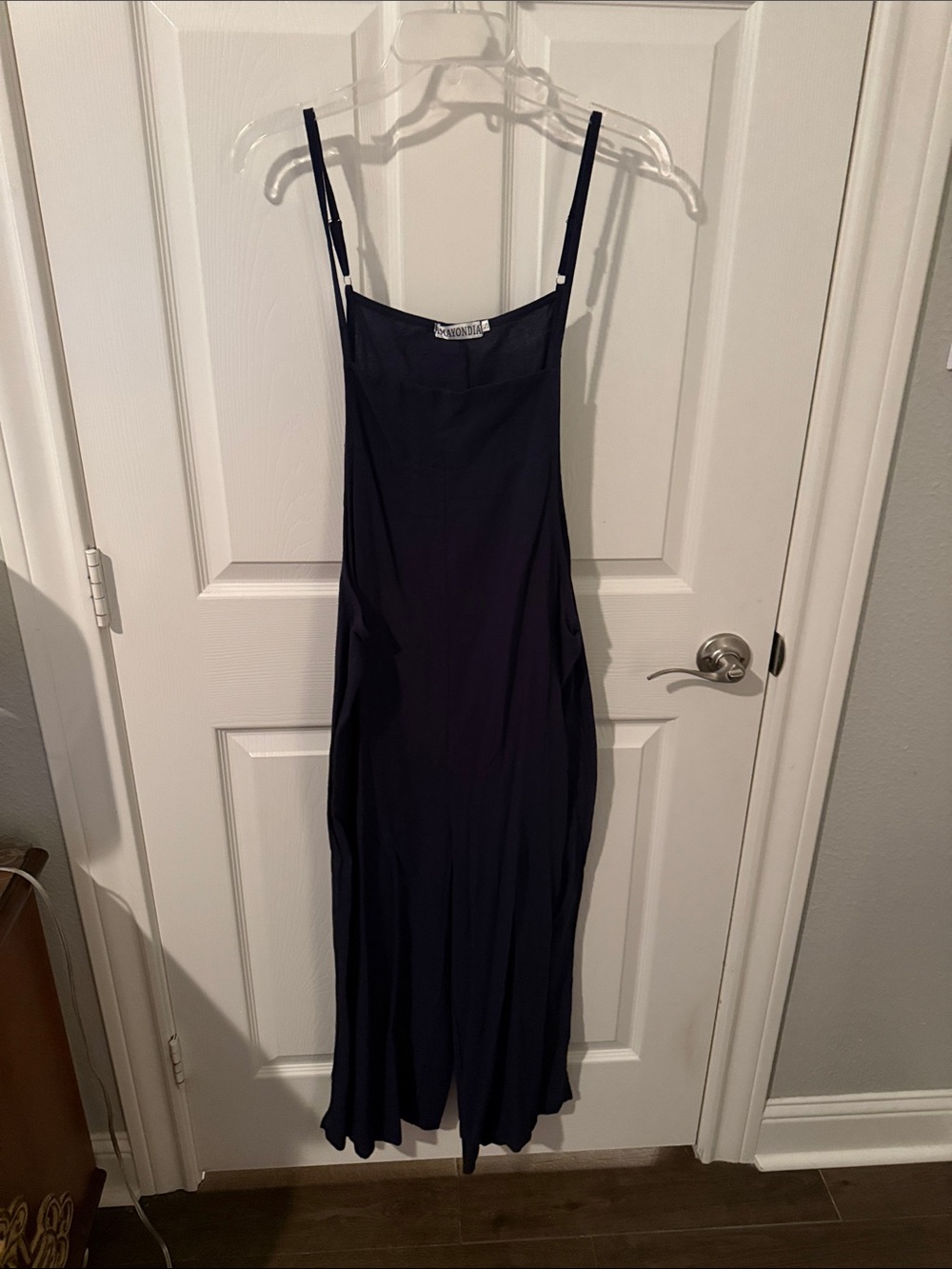 Navy Blue Girls' One-Piece Dress with Thin Straps